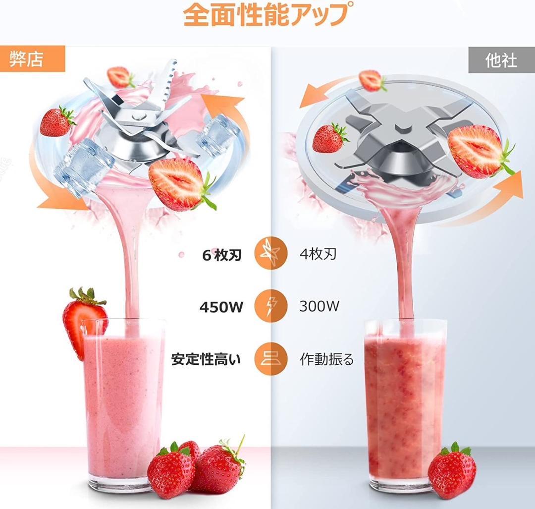 1台多役❣この一台にミキサーカッターとミルカッターも搭載♪❤450Wジューサー