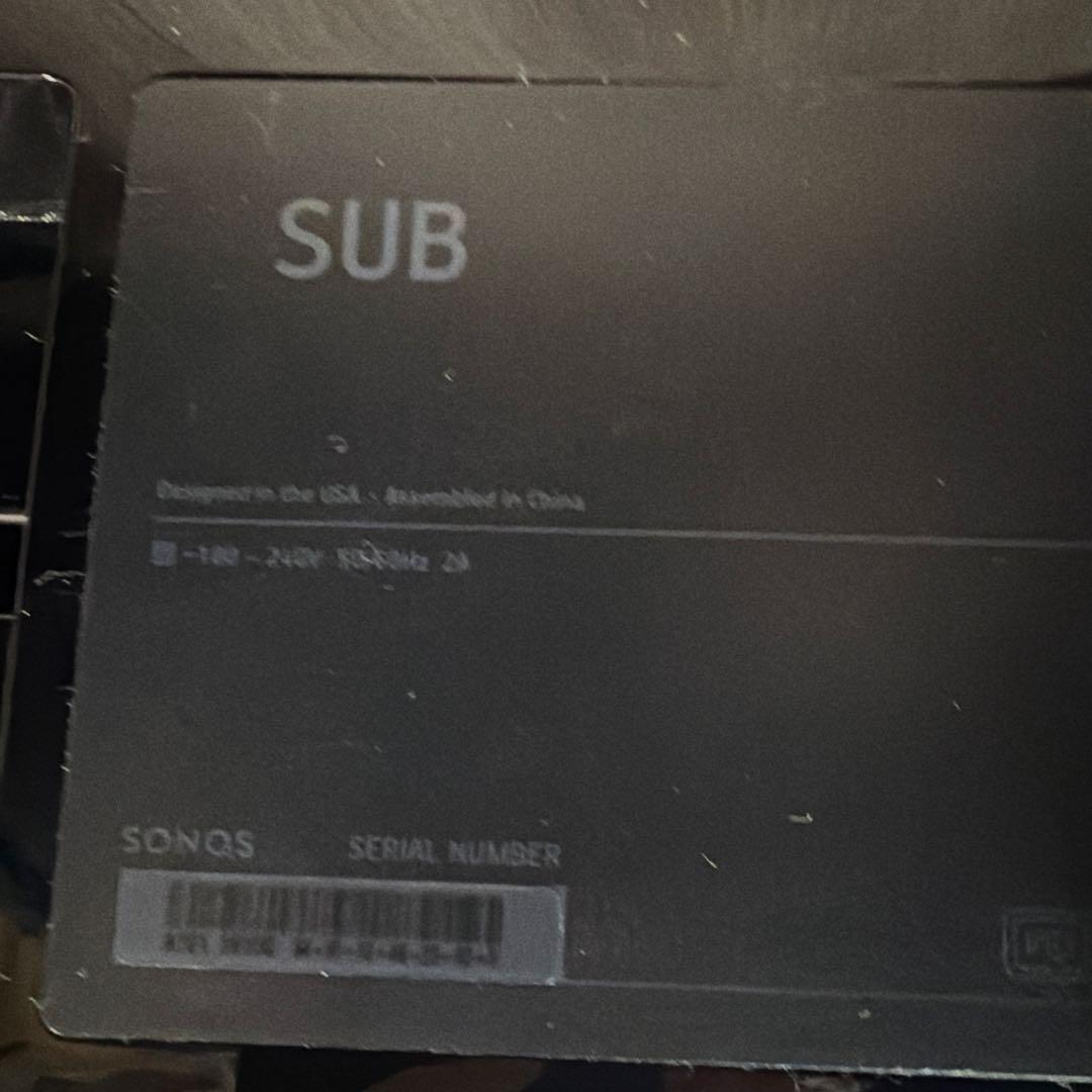 SONOS Sub Gen2 ソノス サブ ウーファー　ウーハー