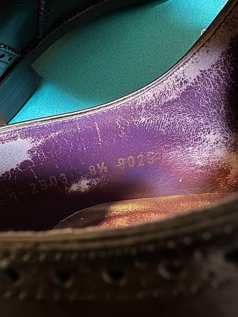 カルミナ CARMINA セミブローグ 黒 内羽根 8.5インチ（27.0cm）