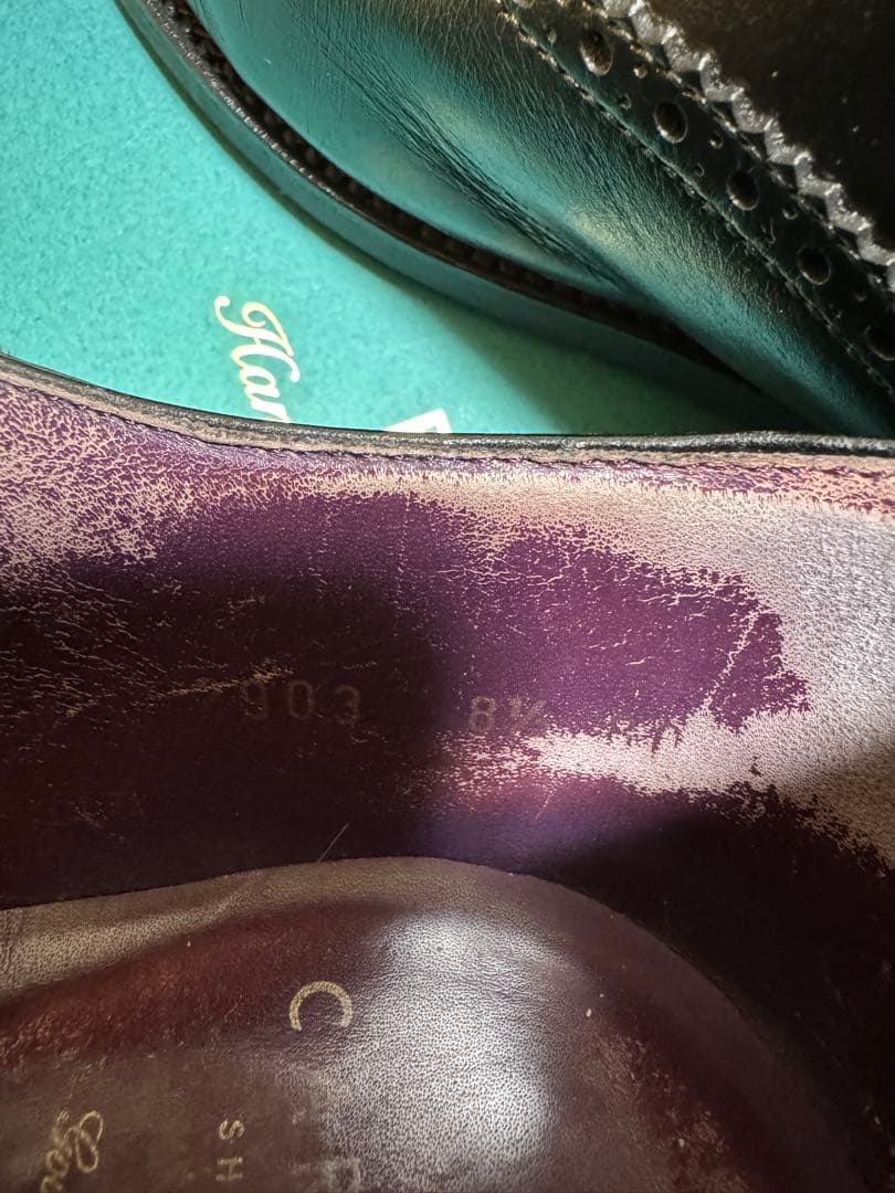 カルミナ CARMINA セミブローグ 黒 内羽根 8.5インチ（27.0cm）