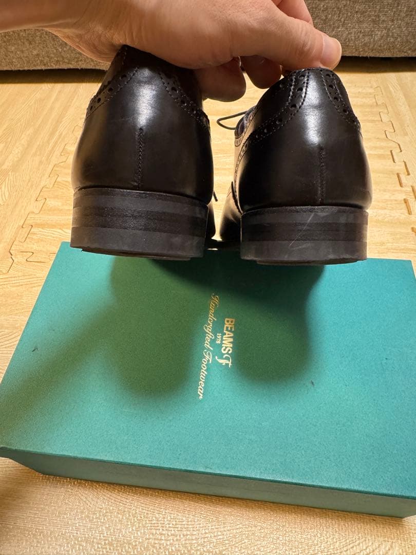 カルミナ CARMINA セミブローグ 黒 内羽根 8.5インチ（27.0cm）