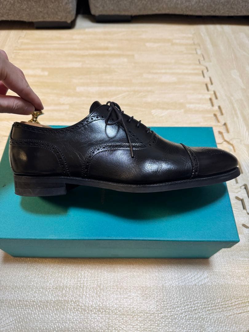 カルミナ CARMINA セミブローグ 黒 内羽根 8.5インチ（27.0cm）