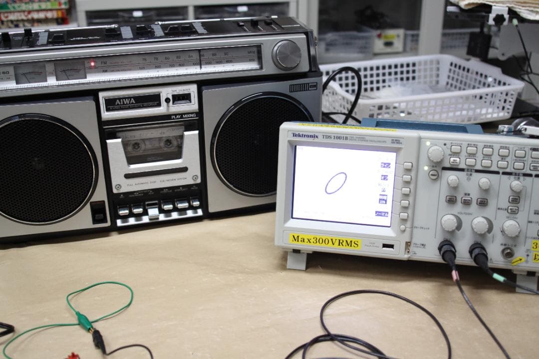 1979ラジカセ整備済　AIWA　CS-60　PCやスマホの音を出力