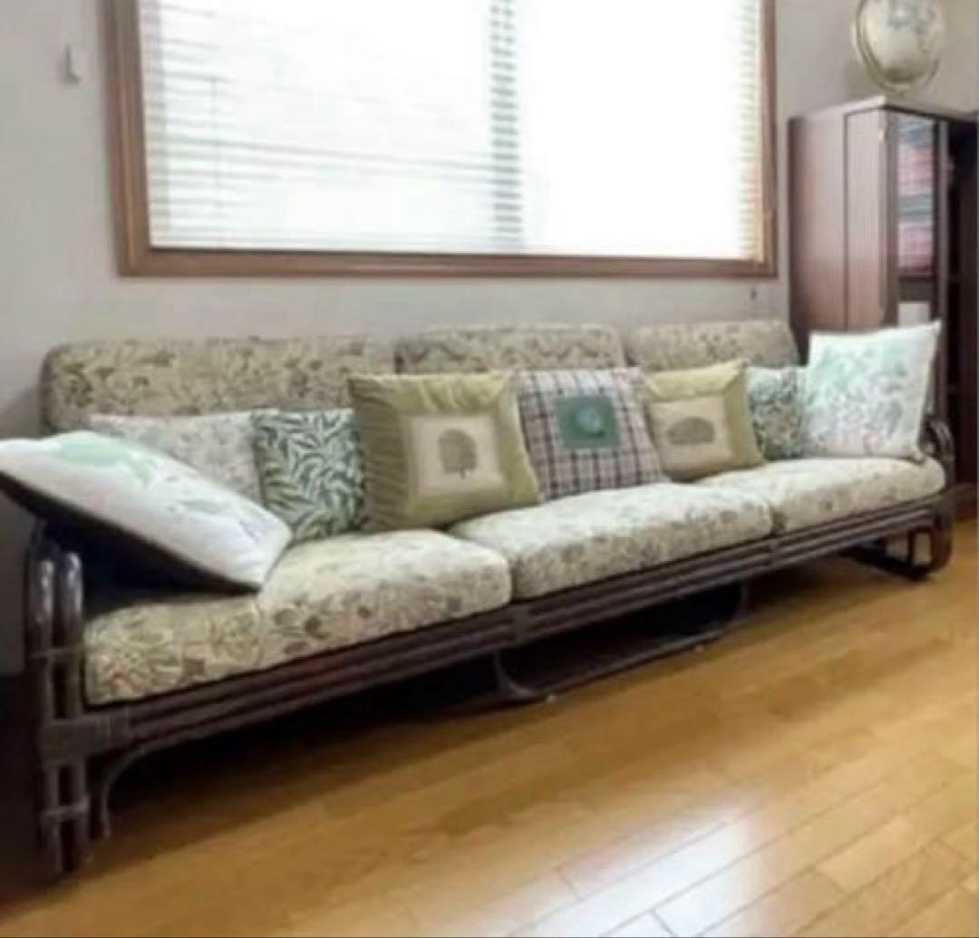 【ときや様】ヴィンテージラタン ヤマカワラタン 山川ラタン 籐 ラタンソファ