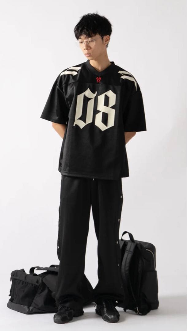 アメリカンフットボールシャツ 08 黒