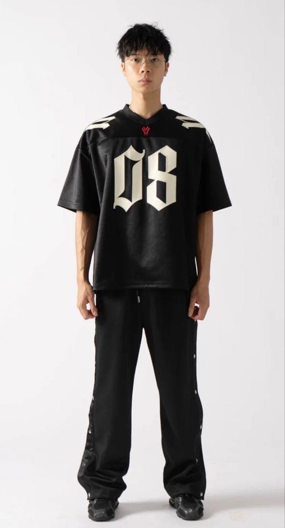 アメリカンフットボールシャツ 08 黒