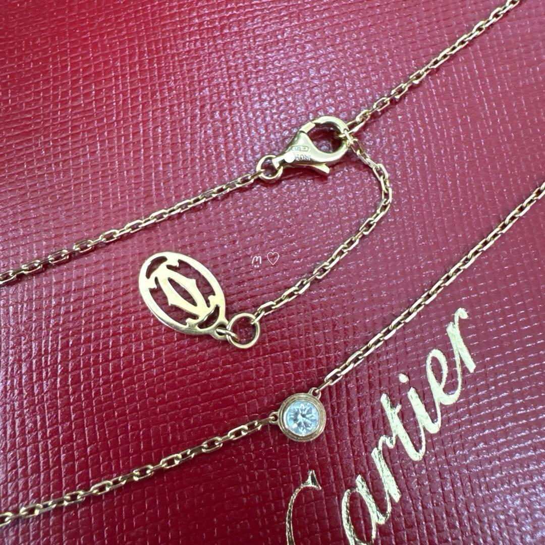 カルティエ　ダムールSMネックレス　ダイヤモンドK18PG　ディアマンレジェ