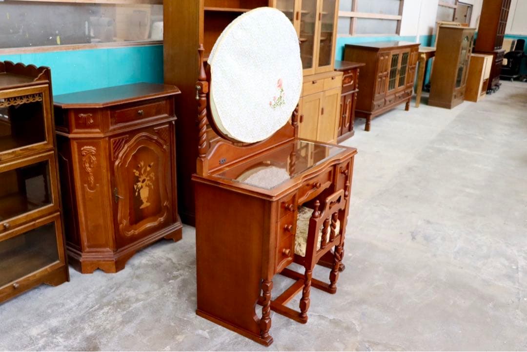 GMIH60A○ドレッサー 鏡台 化粧台 スツール付き 椅子 収納 デスク レ