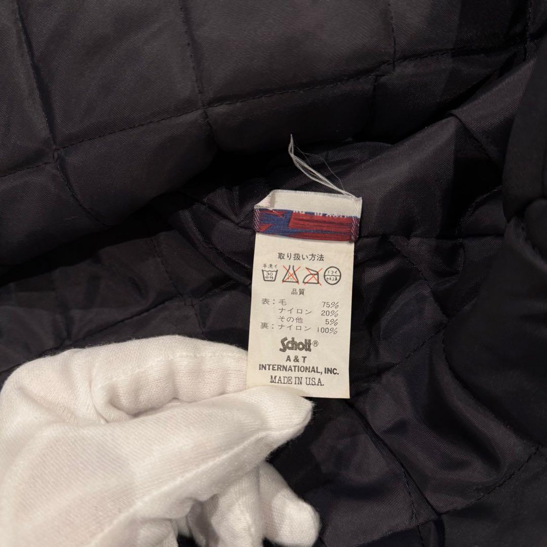 極美品‼️Schott ピーコート USA黒 L ショット 未使用 キルティング