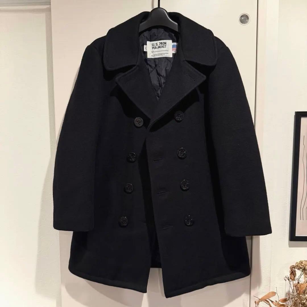 極美品‼️Schott ピーコート USA黒 L ショット 未使用 キルティング