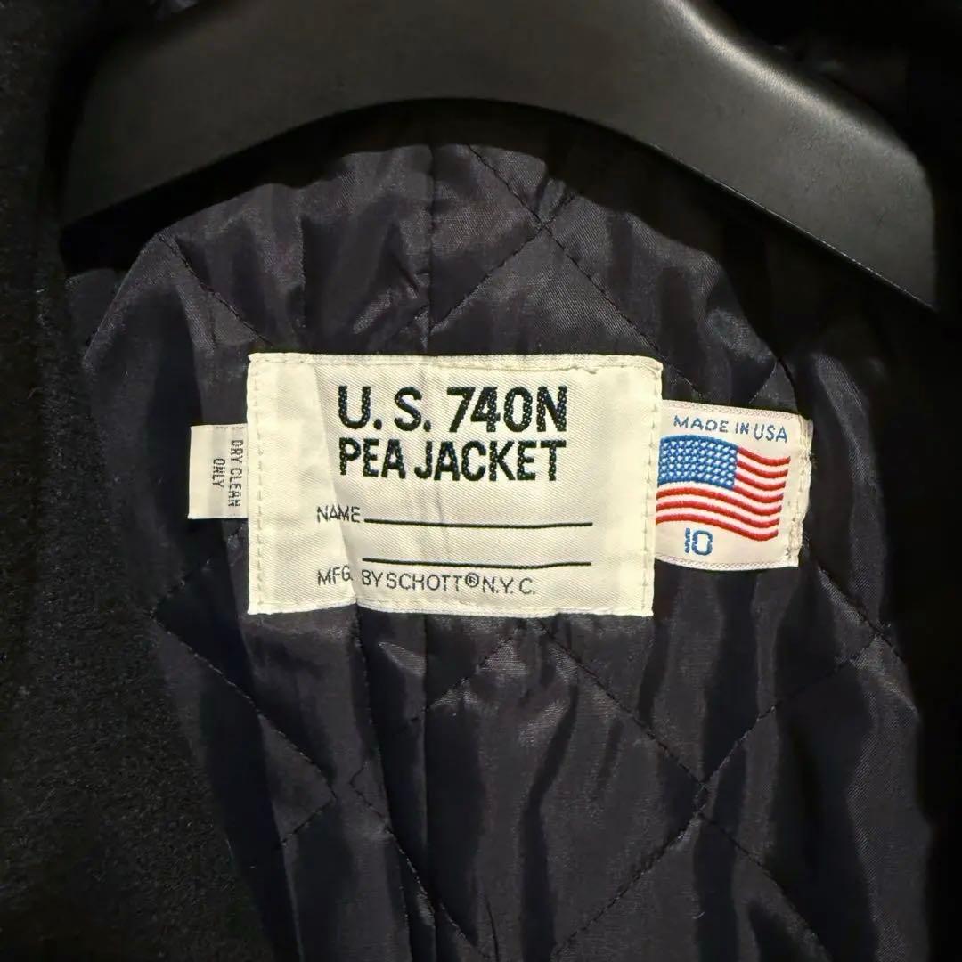 極美品‼️Schott ピーコート USA黒 L ショット 未使用 キルティング