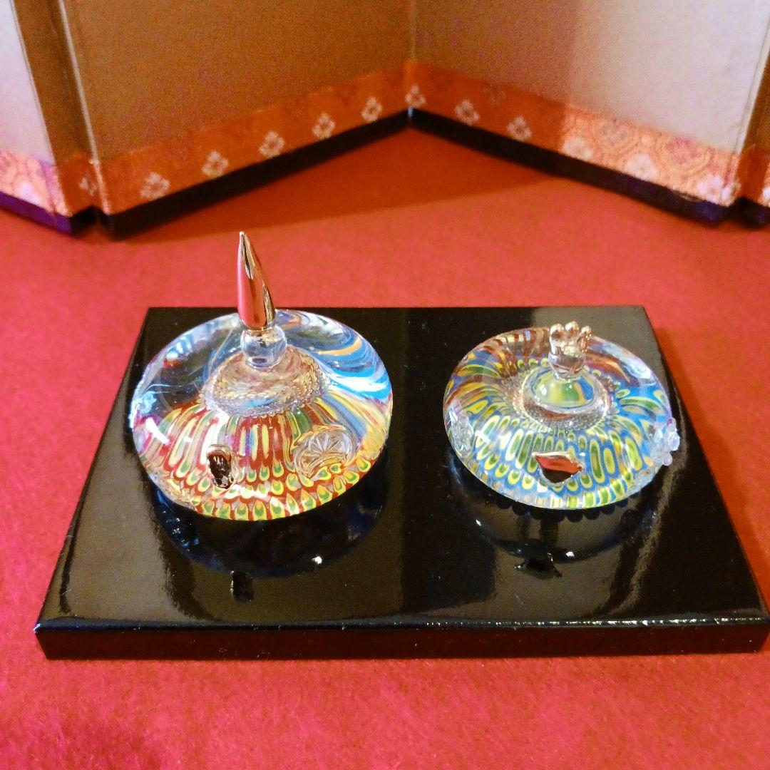 ガラス製 雛人形 ひな祭り ベネチアンガラスペーパーウェイト