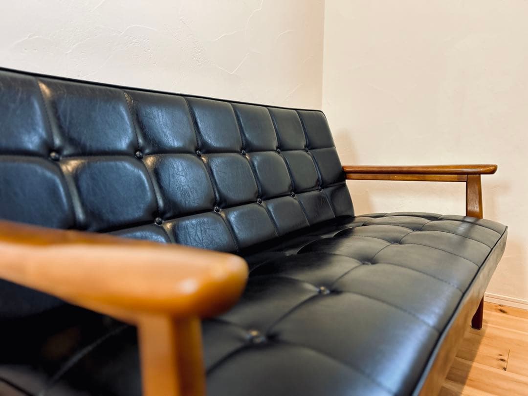 【送料込】カリモク60　Kチェア ツーシーター　ブラック