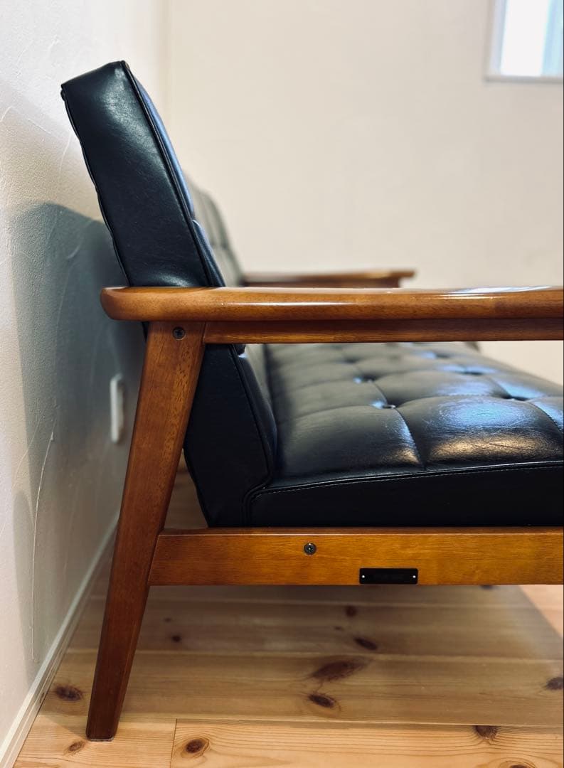 【送料込】カリモク60　Kチェア ツーシーター　ブラック