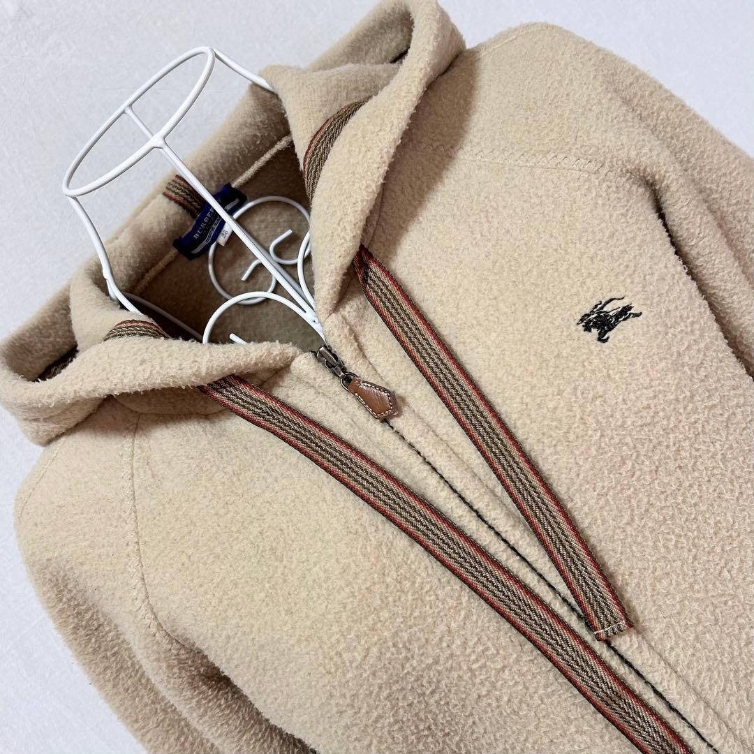 美品 バーバリー ブルーレーベル パーカー ジップアップ ジャケット フード付き