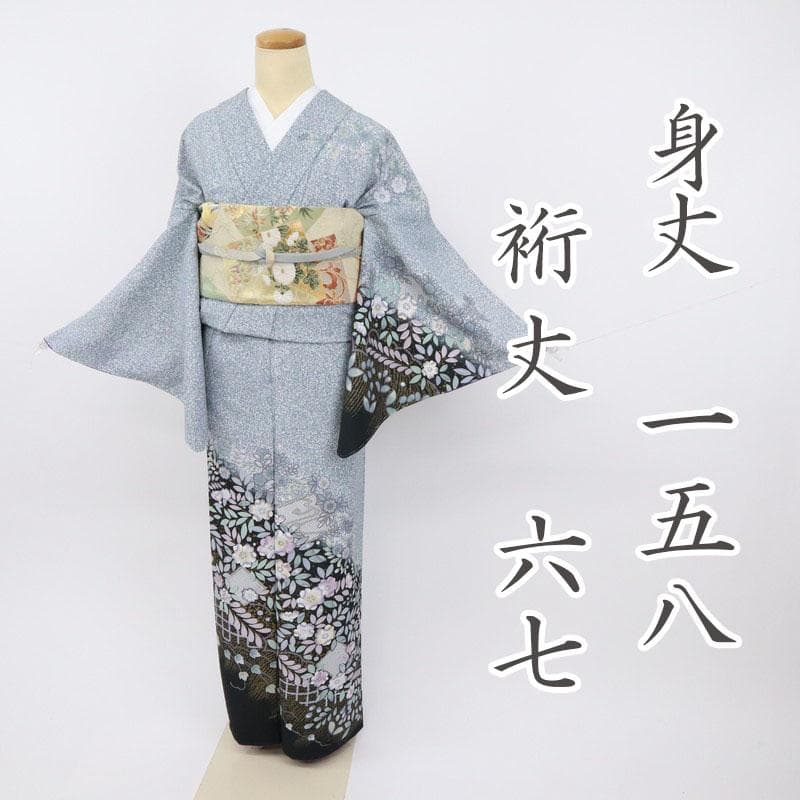 えぐっち　洗える♪訪問着＊胴抜き 着物 たたき染め 辻が花柄 12HH8