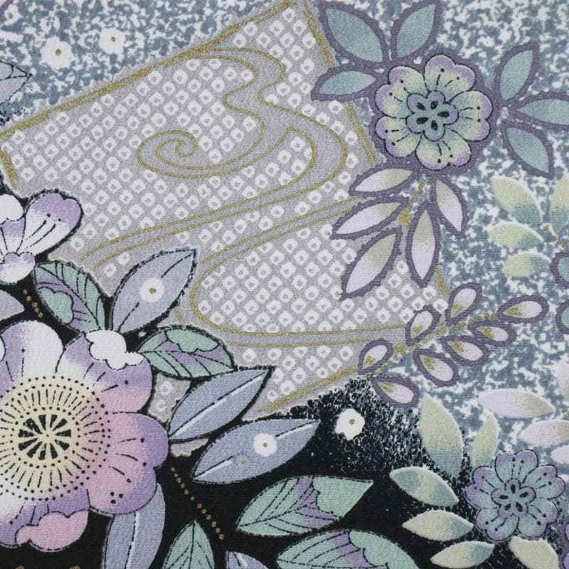 えぐっち　洗える♪訪問着＊胴抜き 着物 たたき染め 辻が花柄 12HH8