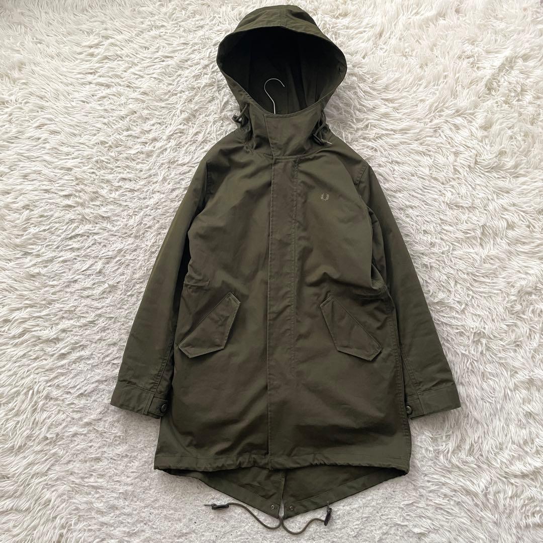 FRED PERRY 刺繍　2way ファー　モッズ　コート　ライナー付き