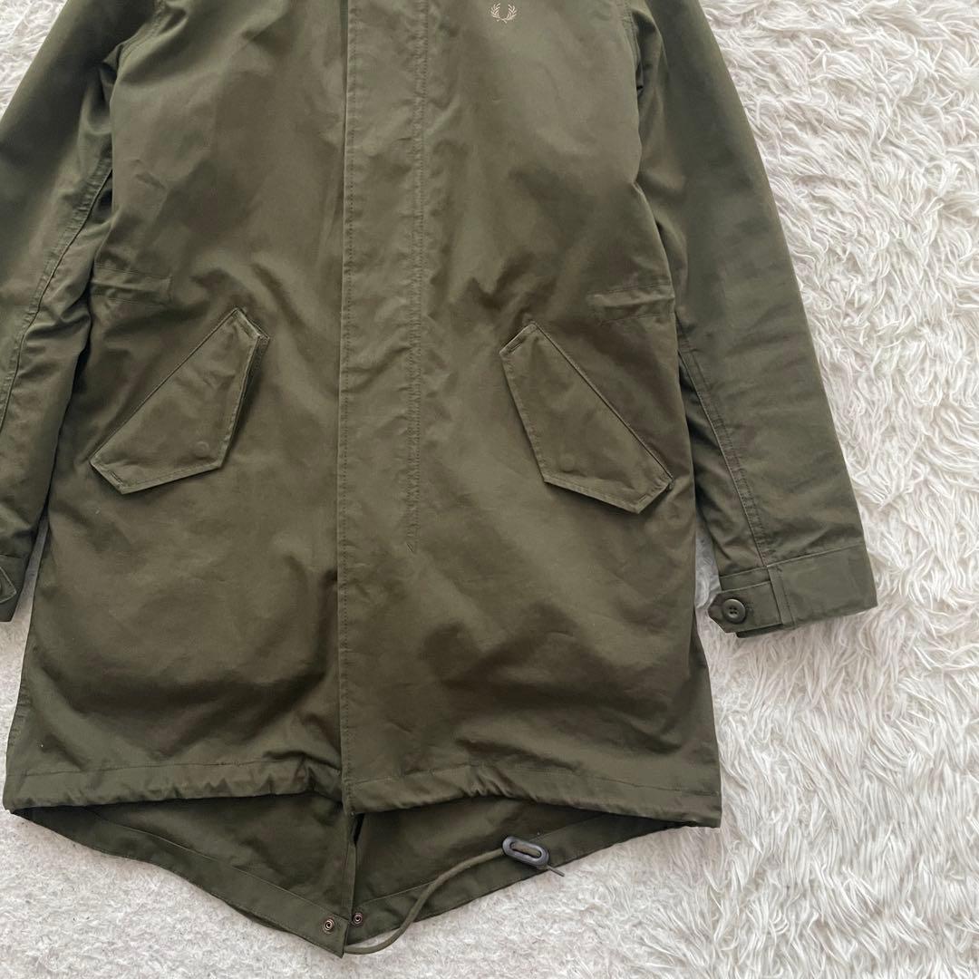 FRED PERRY 刺繍　2way ファー　モッズ　コート　ライナー付き