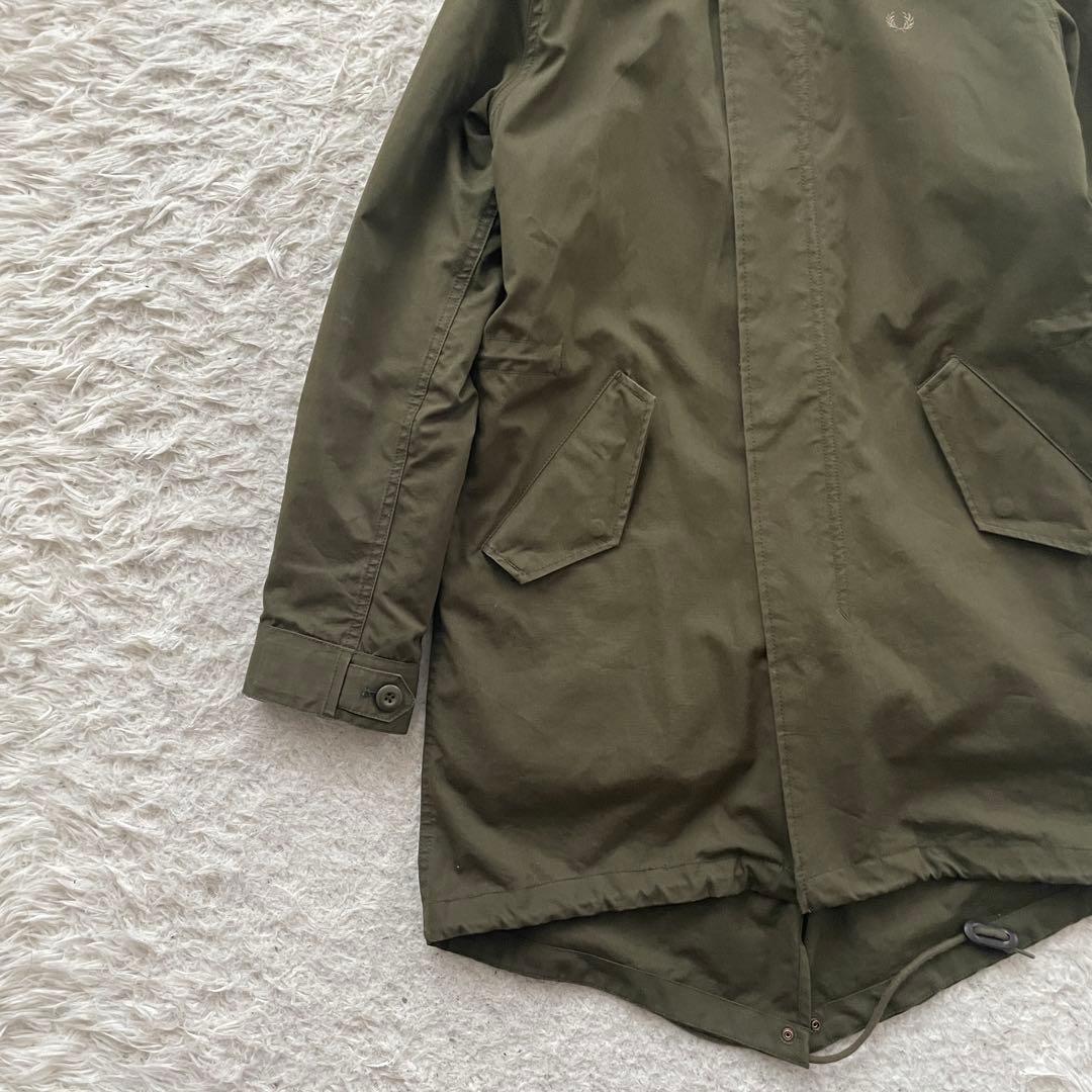 FRED PERRY 刺繍　2way ファー　モッズ　コート　ライナー付き