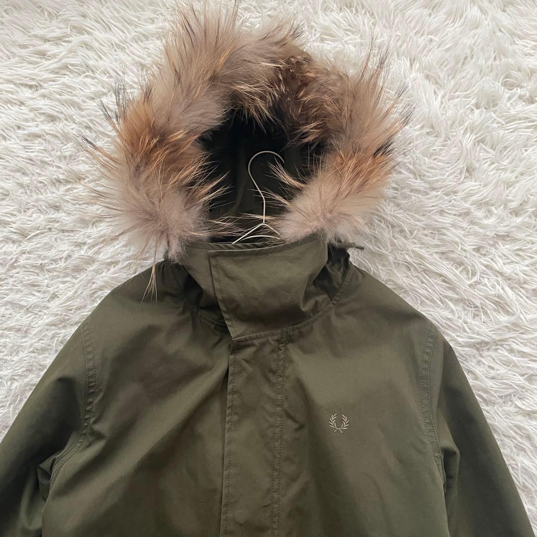 FRED PERRY 刺繍　2way ファー　モッズ　コート　ライナー付き