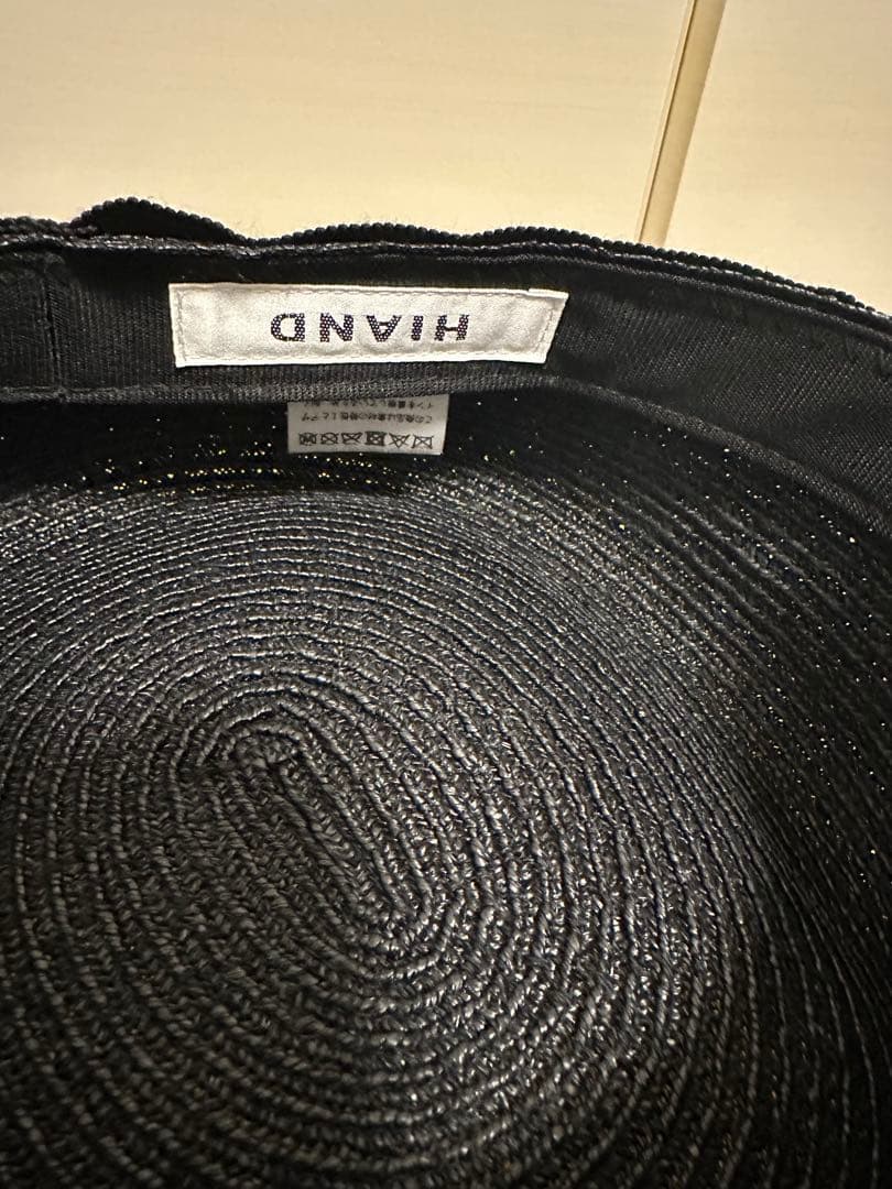 HIAND チュールリボン付きキャスケット　ブラック