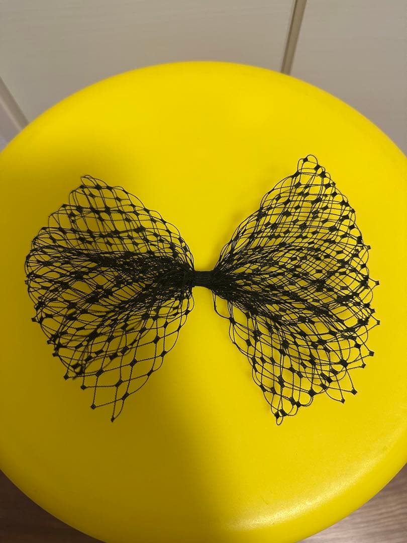 HIAND チュールリボン付きキャスケット　ブラック