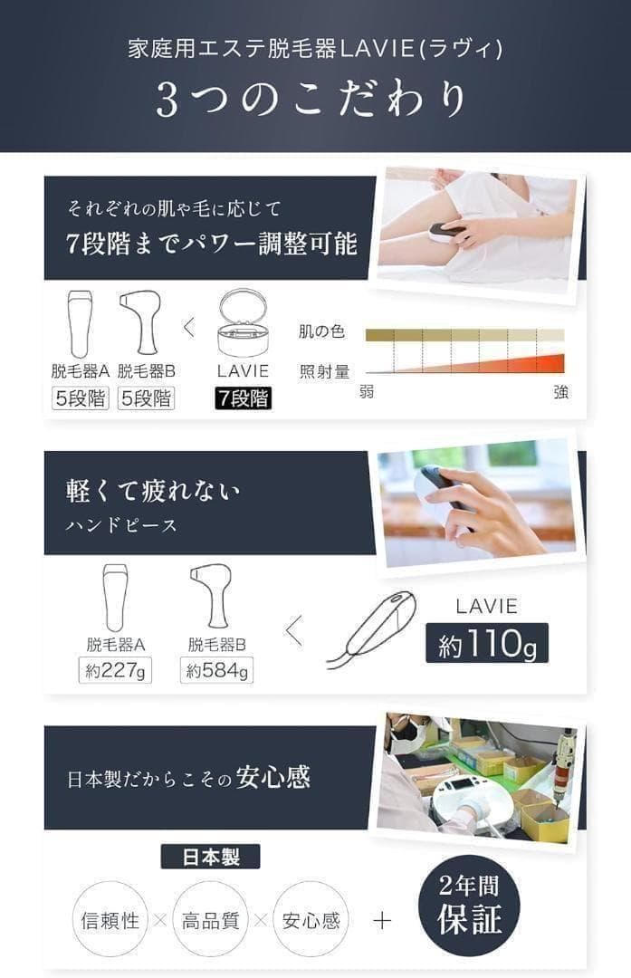 【美品】LAVIE ラヴィ 脱毛器 VIO対応 IPL 光脱毛 LVA600