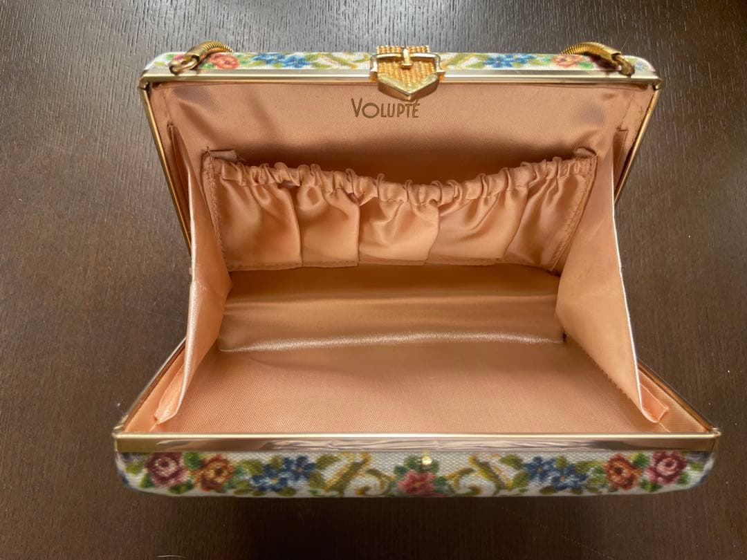 アンティーク　ヴィンテージ　Volupte 花柄クラッチバッグ　USA