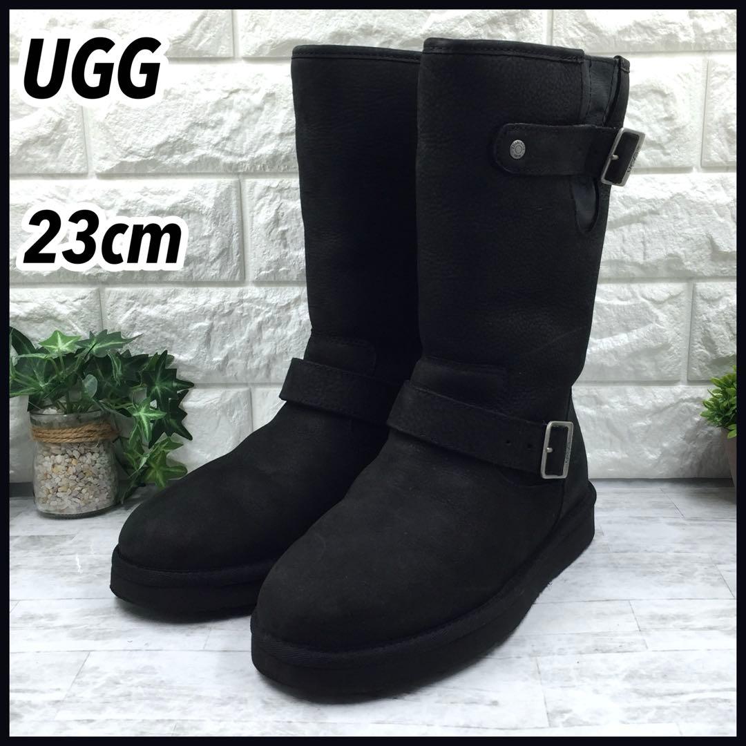 【美品】UGG アグ KENSINGTON エンジニアボアブーツ 黒 23cm