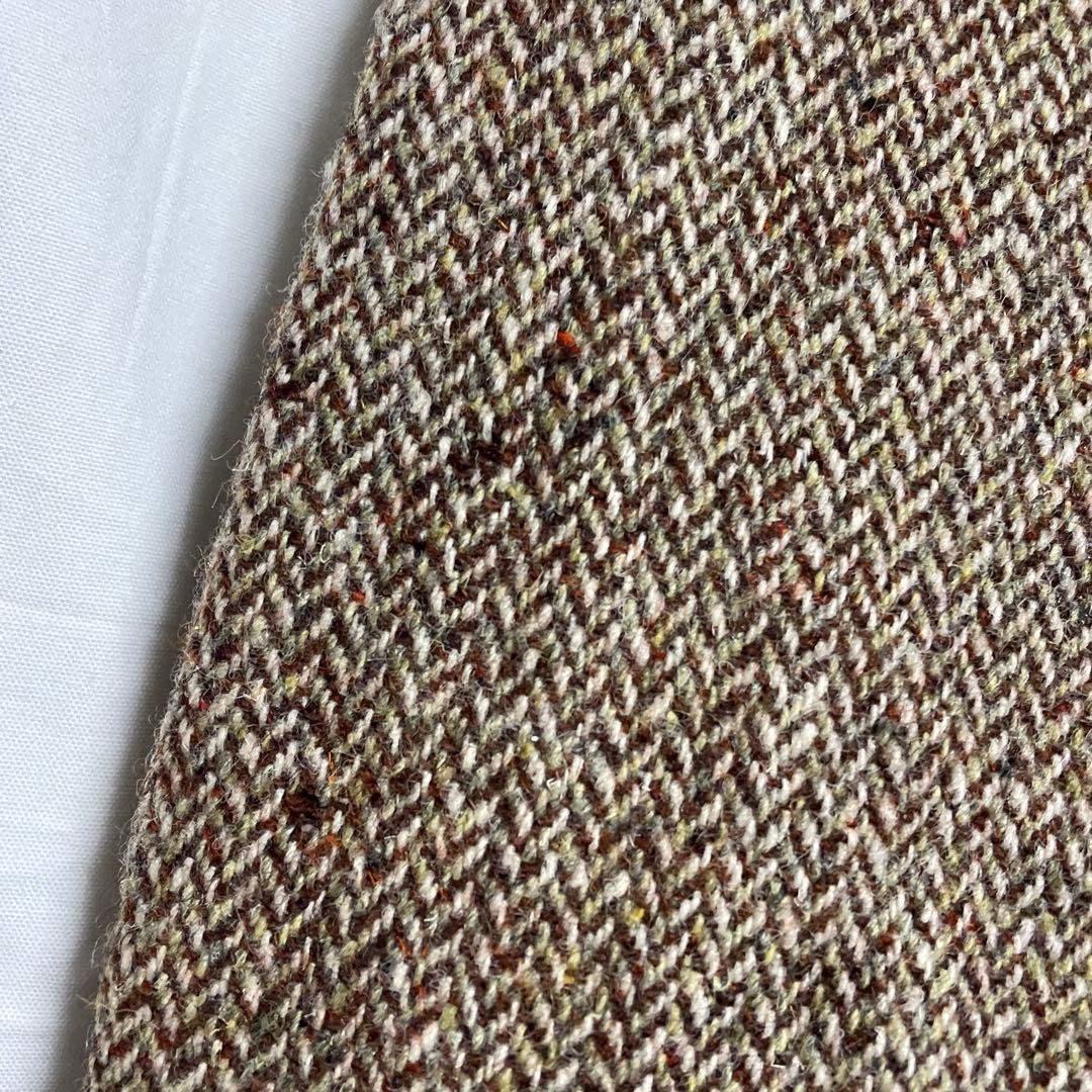 英国製【ハリスツイード】ヘリンボーンウール ハンティングジャケット トラッド古着