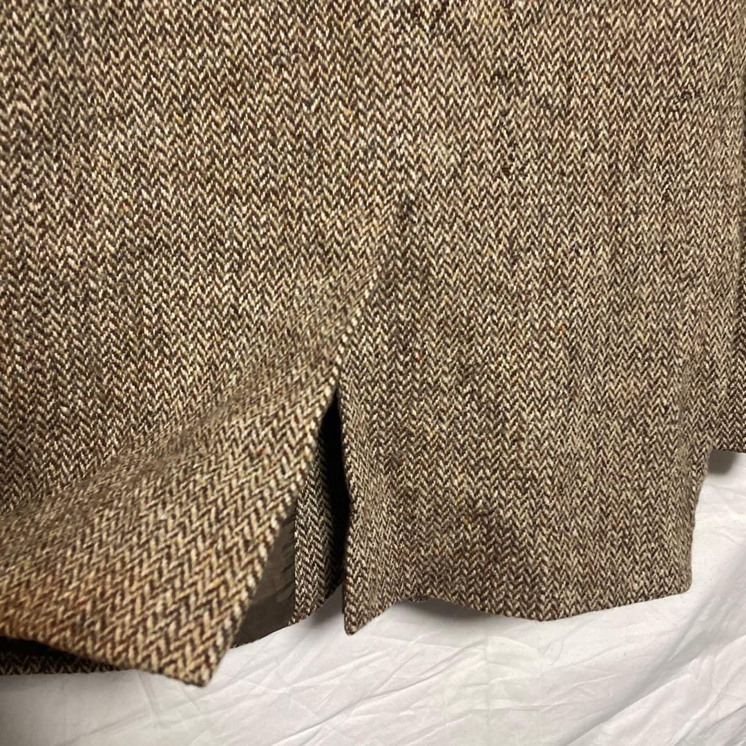 英国製【ハリスツイード】ヘリンボーンウール ハンティングジャケット トラッド古着