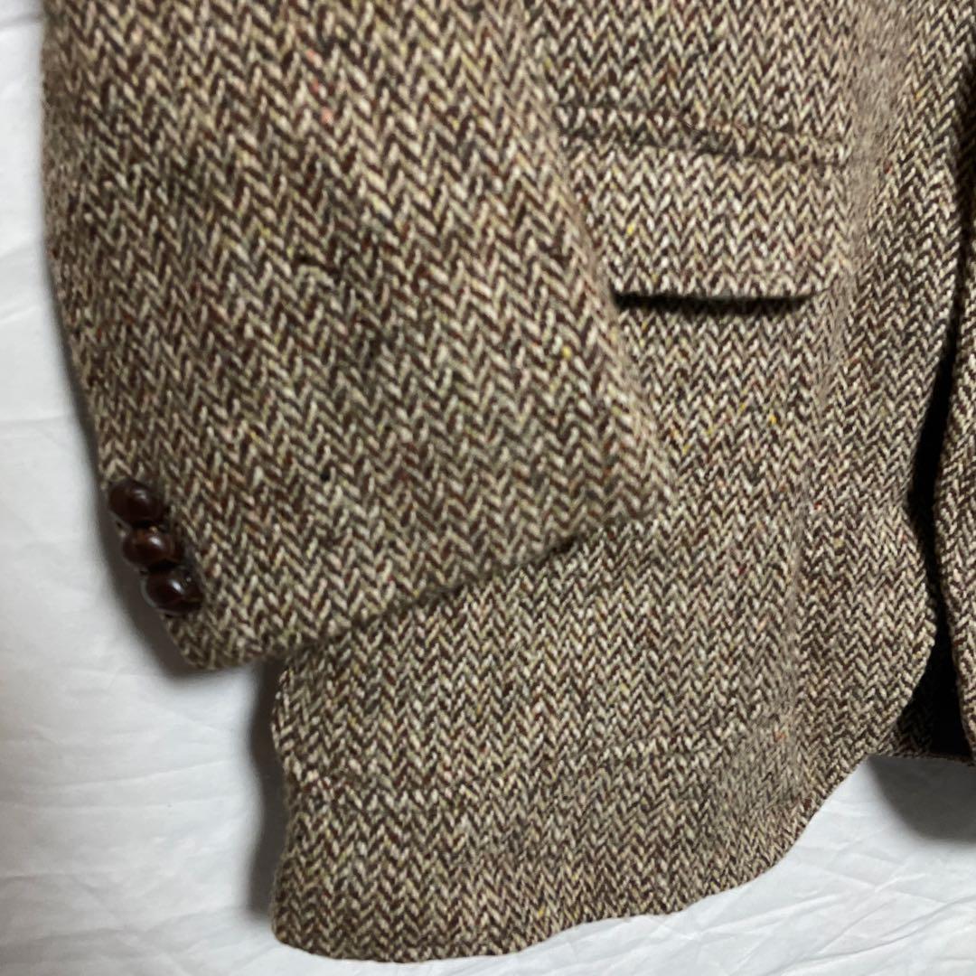 英国製【ハリスツイード】ヘリンボーンウール ハンティングジャケット トラッド古着