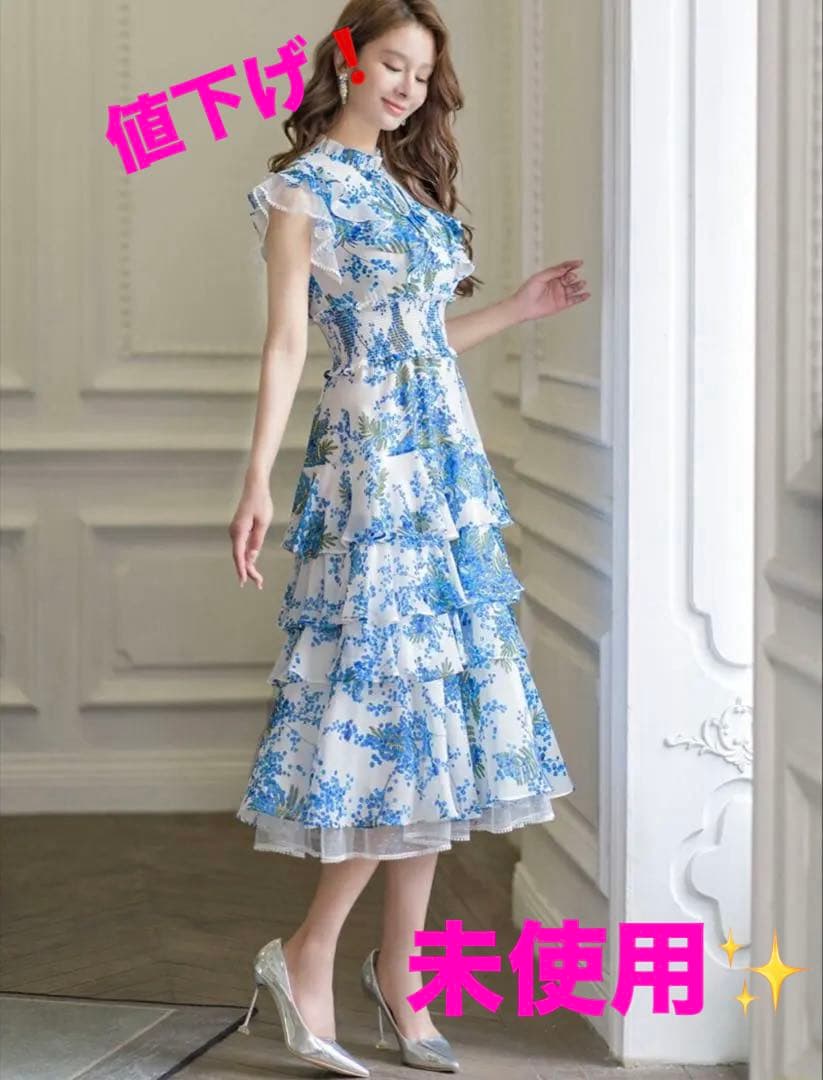 値下げ‼️大人気❗️✨ERUKEI-Settanフラワープリントフリルドレス