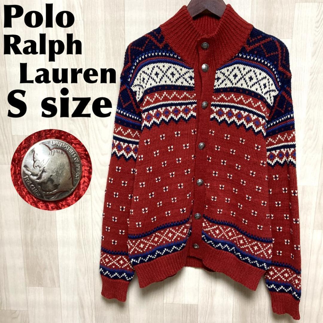 【メタルボタン】RALPH LAUREN 硬貨 ノルディック柄 ニット セーター