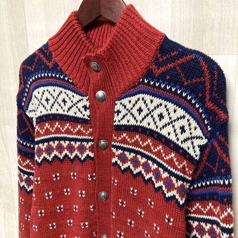 【メタルボタン】RALPH LAUREN 硬貨 ノルディック柄 ニット セーター