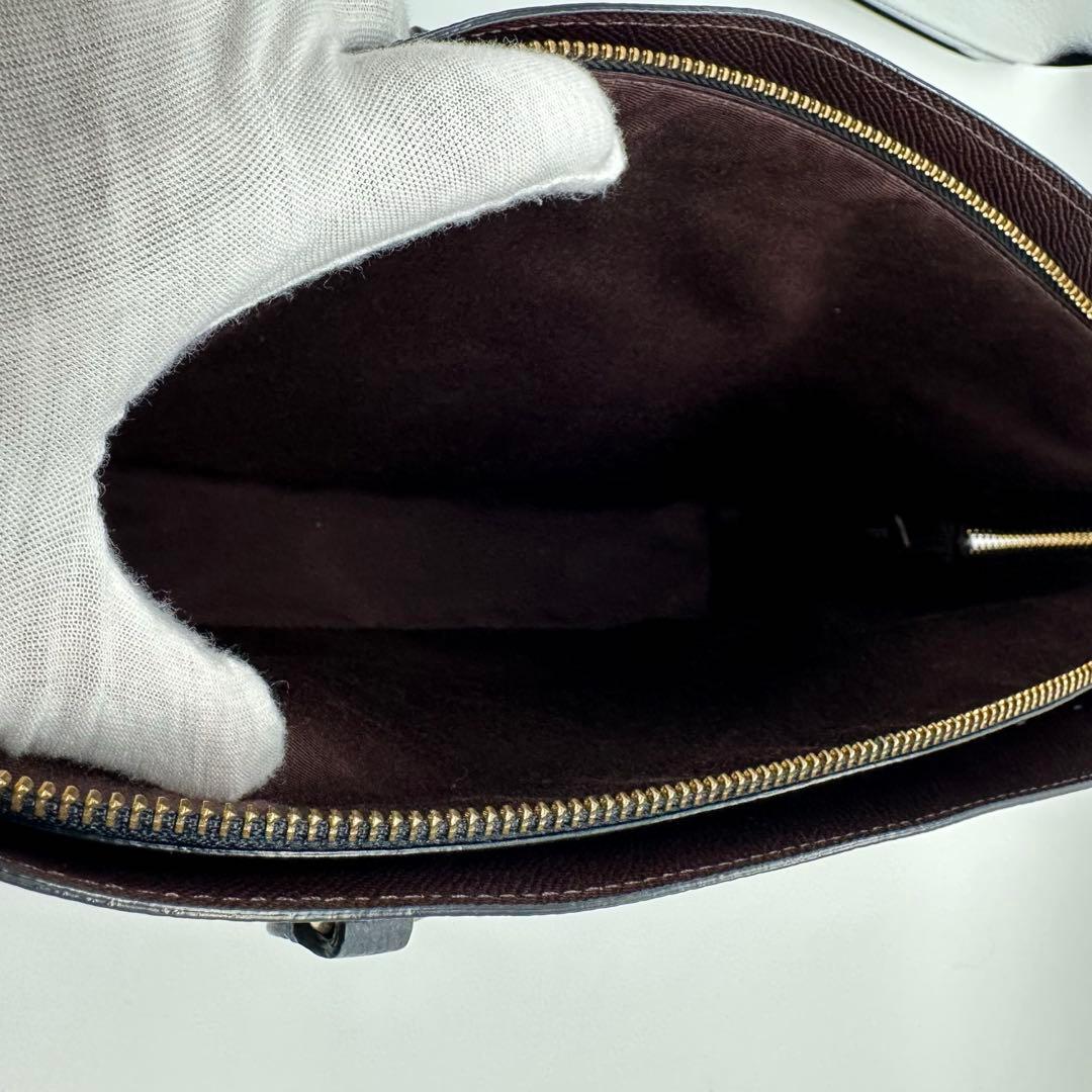 COACH テイタム レザートート ハンド　ビジネスバッグ　ネイビー