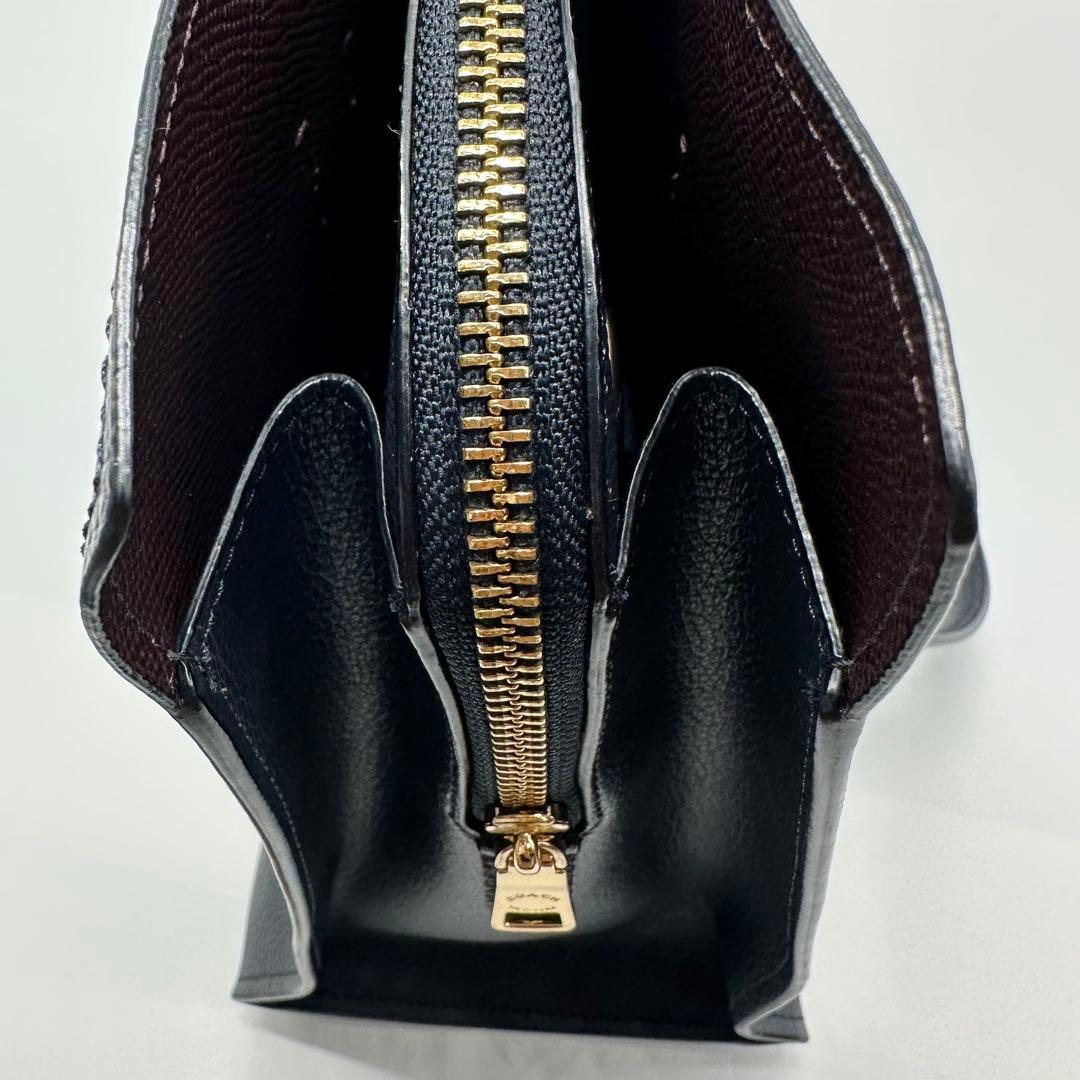 COACH テイタム レザートート ハンド　ビジネスバッグ　ネイビー