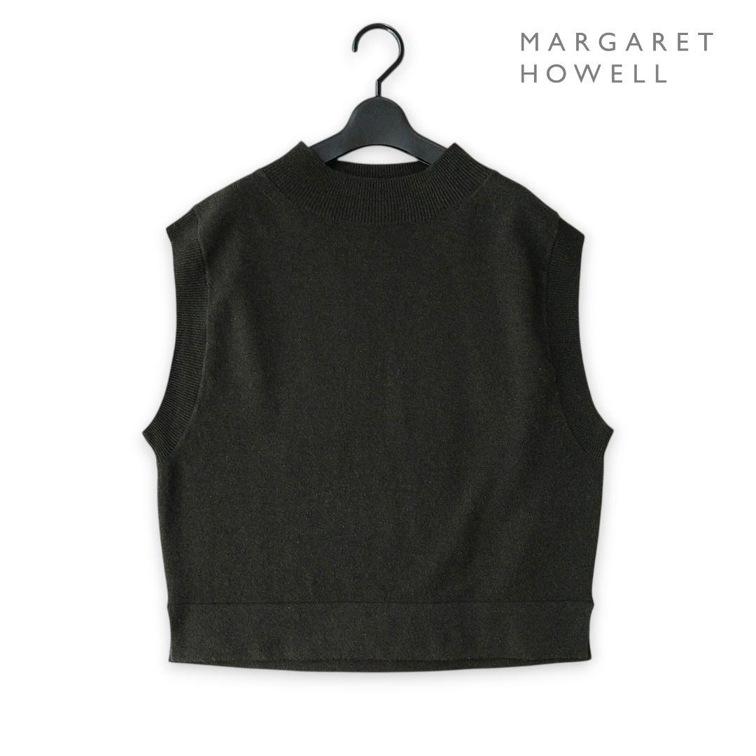 ■美品 MARGARET HOWELL ウールカシミヤ モックネックニットベスト