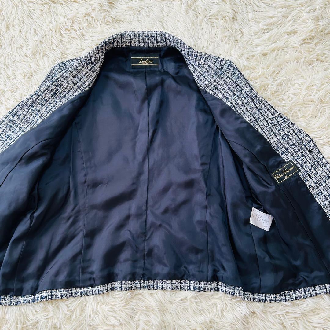 kou様 Leilian レリアン テーラードジャケット ラメツイード 仏製生地