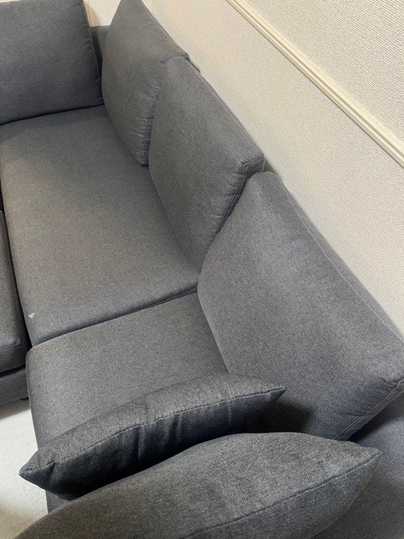 ロウヤ カウチソファ コーナーソファ 3人掛け 4人掛け L字 チャコールグレー