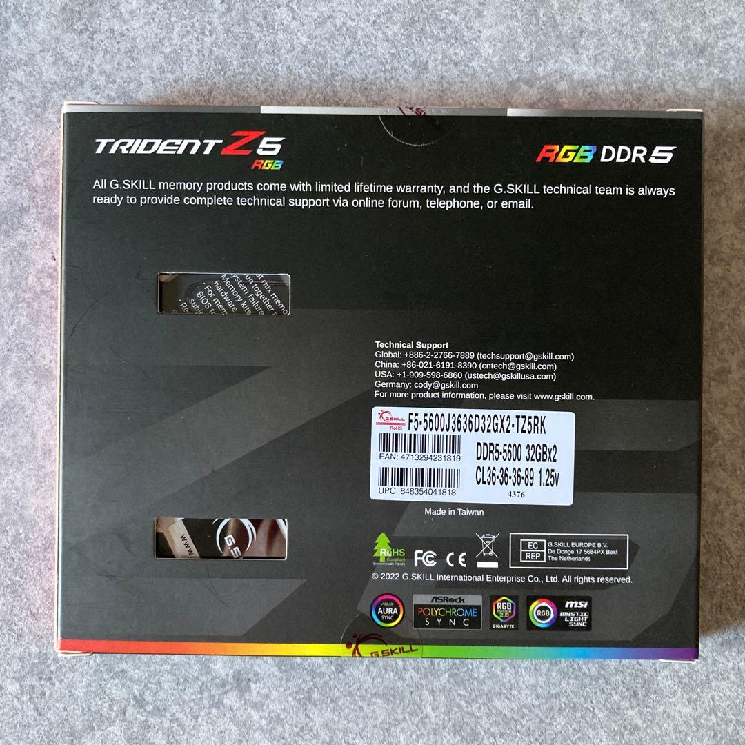メモリー G.SKILL TRIDENT Z5 RGB DDR5-5600 64GB