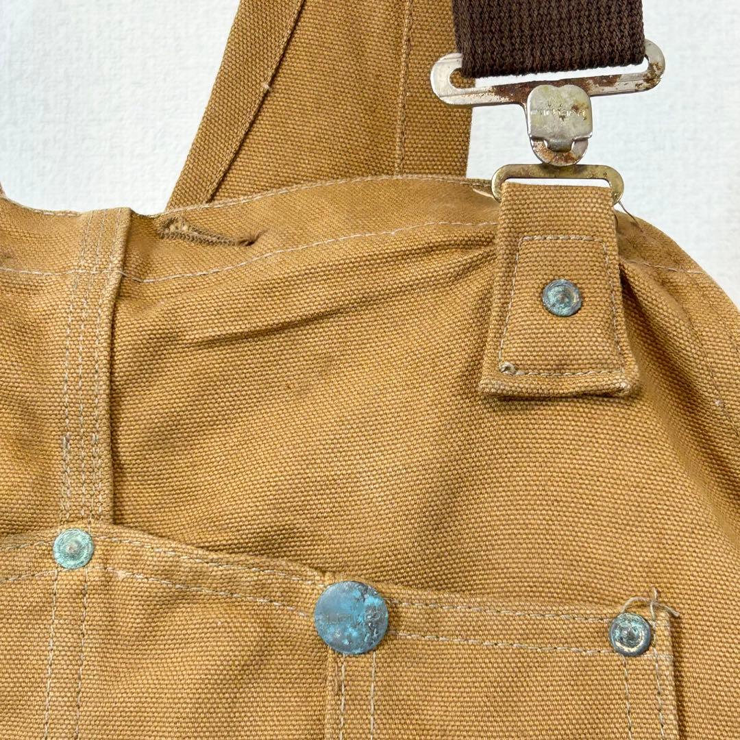 カーハートオーバーオールダブルニーC943ペインターパンツw56極太アメリカ古着