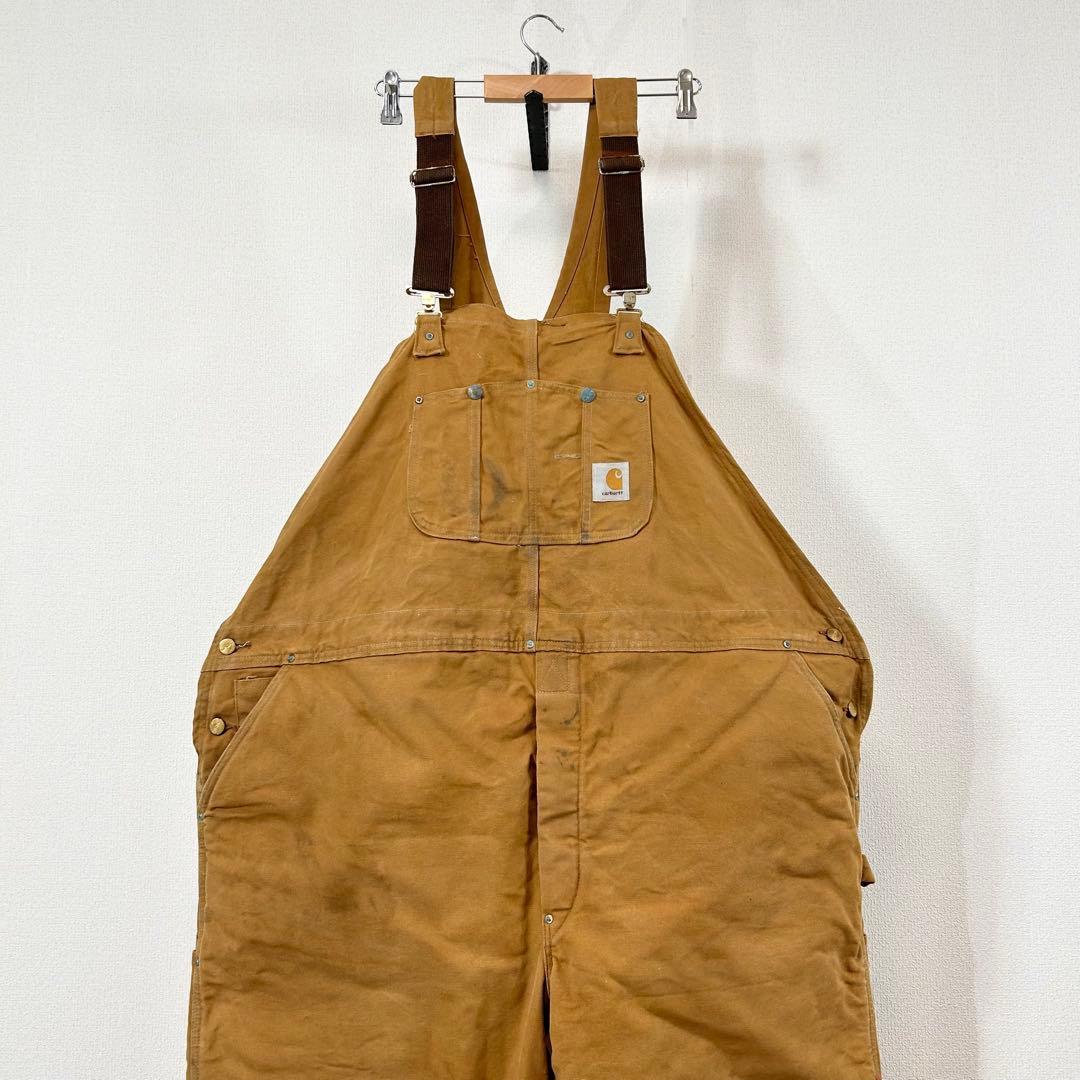 カーハートオーバーオールダブルニーC943ペインターパンツw56極太アメリカ古着