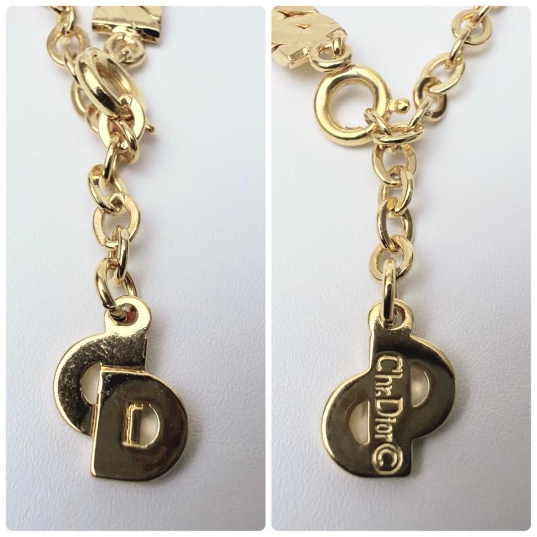 クリスチャンディオール V字 ラインストーン ネックレス チョーカー ゴールド