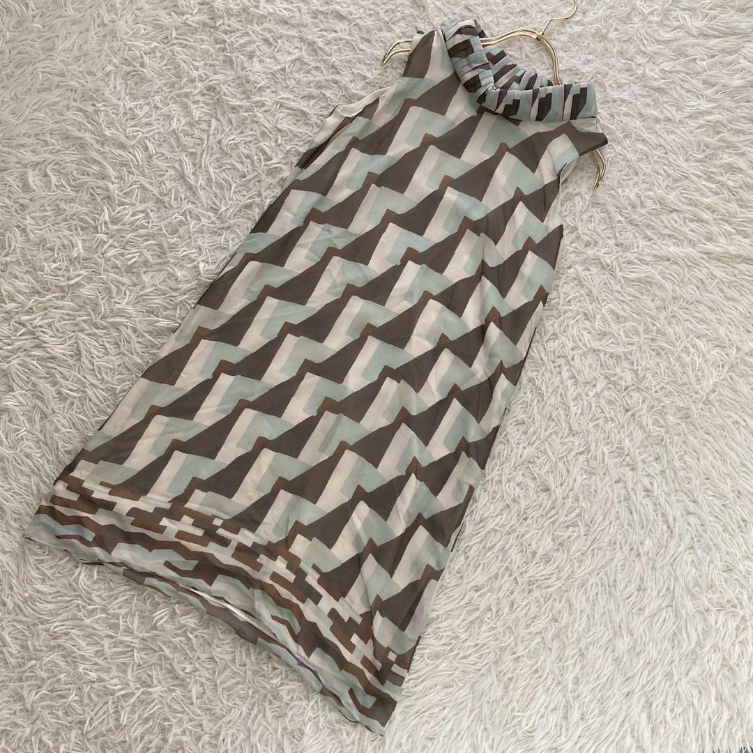 FENDI ノースリーブワンピース ライトグリーン L