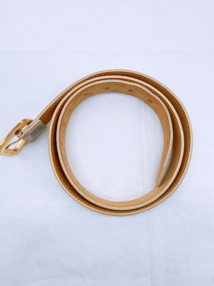 ヴィトン ベルト ダミエ アズール 95/38 白 M9730 サンチュール ①