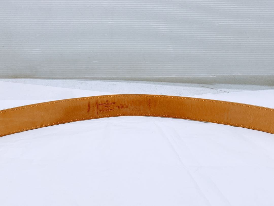 ヴィトン ベルト ダミエ アズール 95/38 白 M9730 サンチュール ①