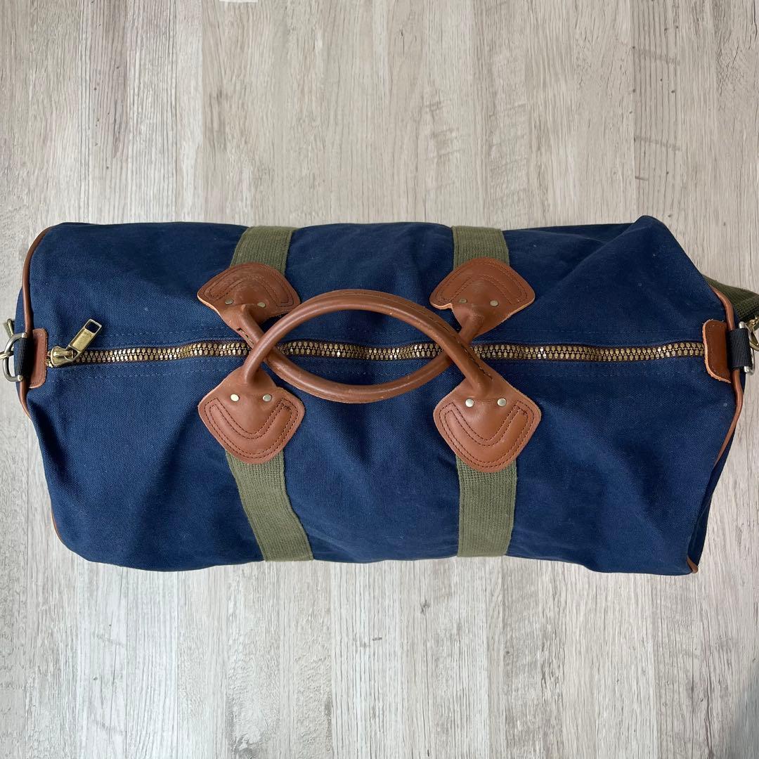 80s L.L.Bean ネイビー ダッフルバッグ ボストンバッグ2way