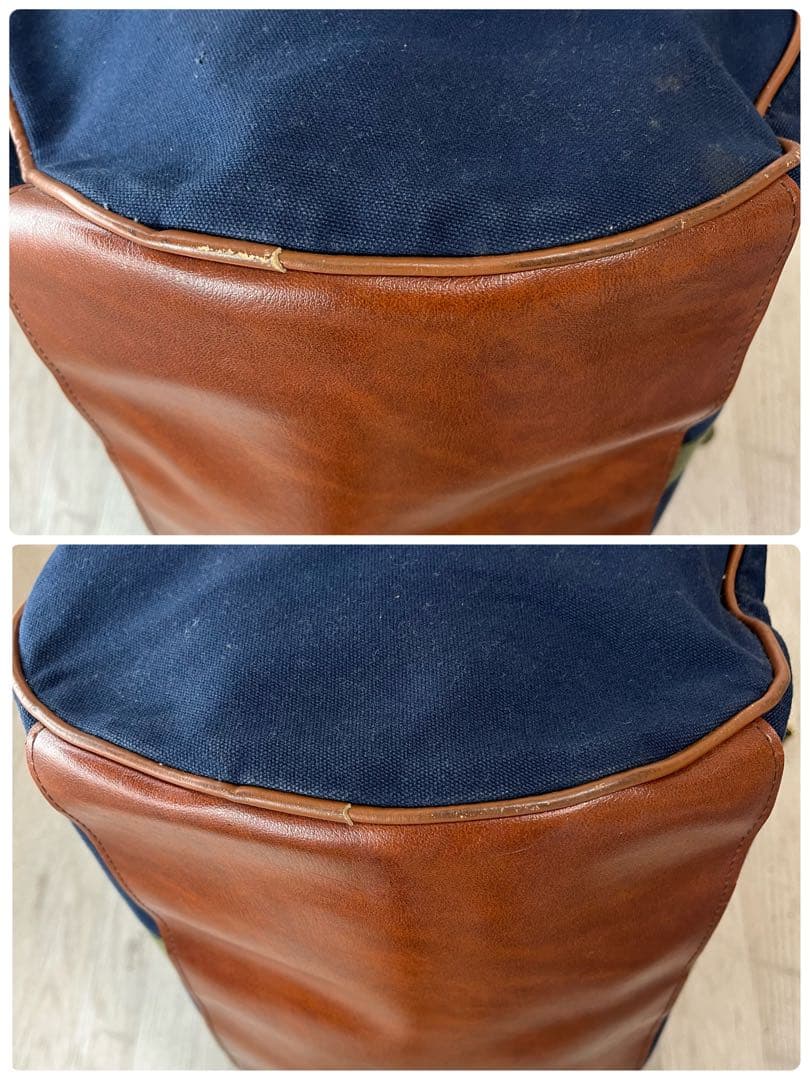 80s L.L.Bean ネイビー ダッフルバッグ ボストンバッグ2way